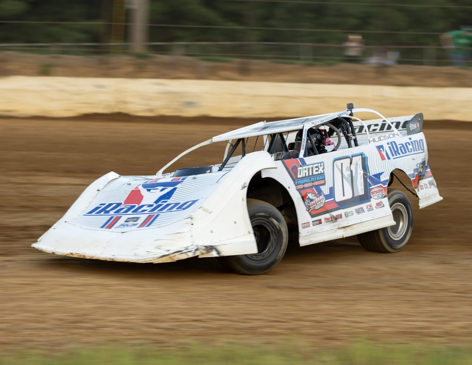 Tyler Hudson racing the No. 01 at Pine Ridge Speedway during Battle at the Ridge