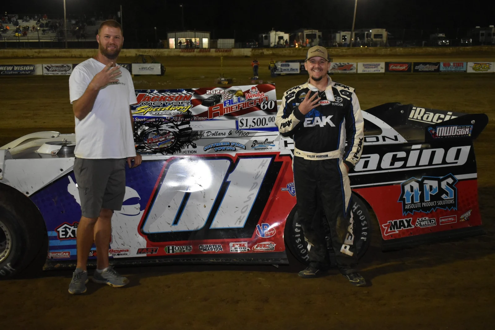 Tyler Hudson racing a 602 Sportsman dirt late model after returning to regular competition